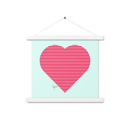 In love (passion heart stripes) Poster with hangers