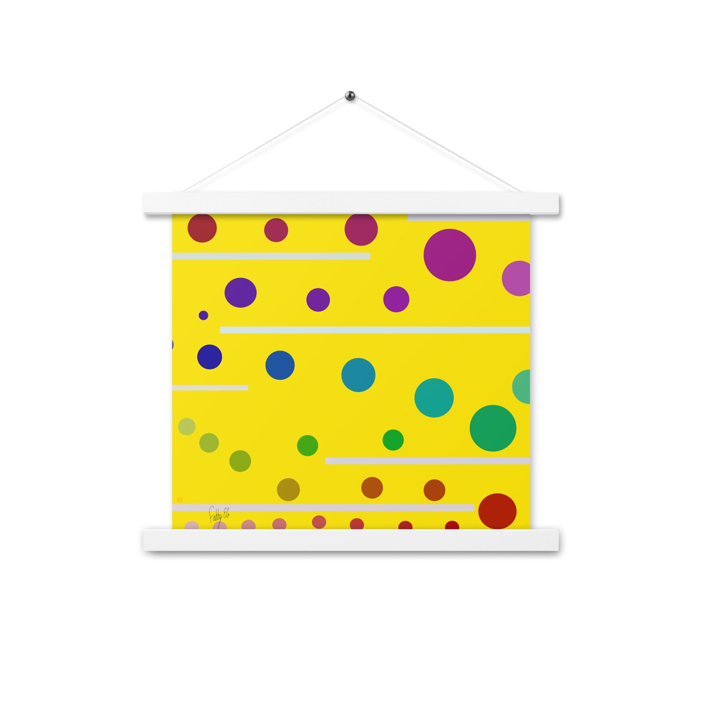 Follow along light yellow Poster with hangers