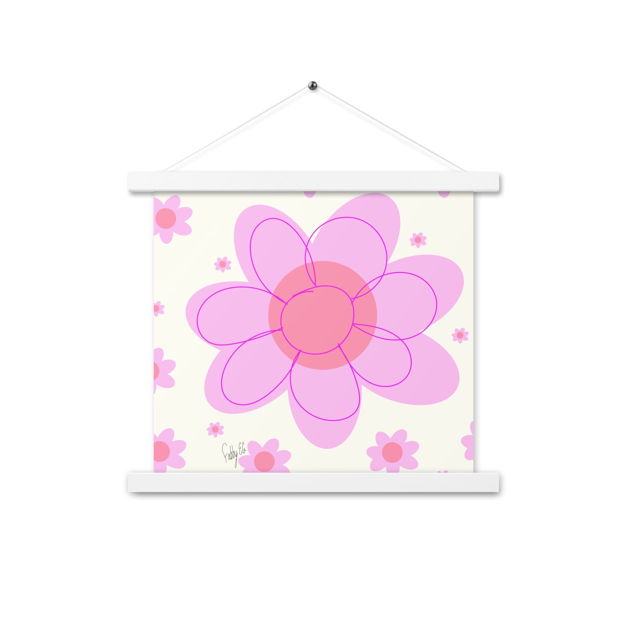 Pink Flower & Yellow flower Poster with hangers