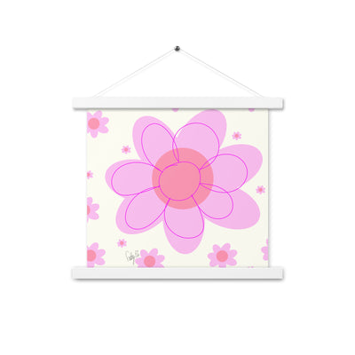 Pink Flower & Yellow flower Poster with hangers