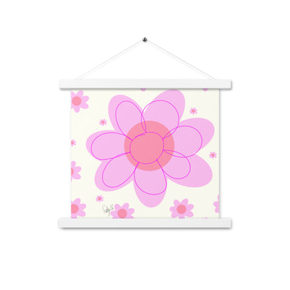 Pink Flower & Yellow flower Poster with hangers