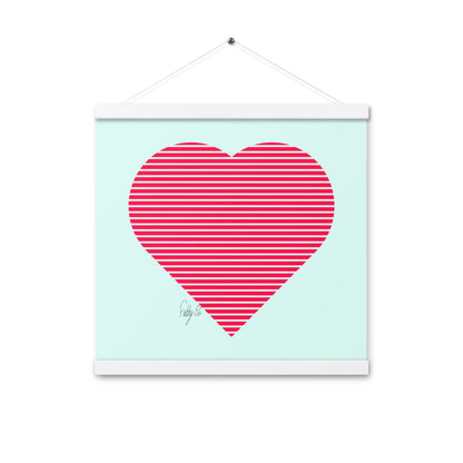 In love (passion heart stripes) Poster with hangers