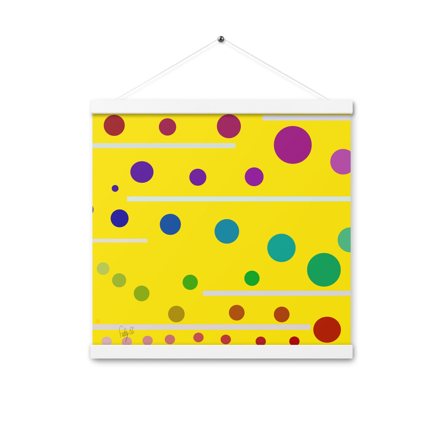 Follow along light yellow Poster with hangers