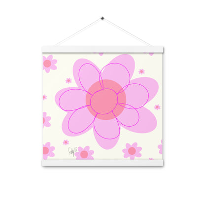 Pink Flower & Yellow flower Poster with hangers