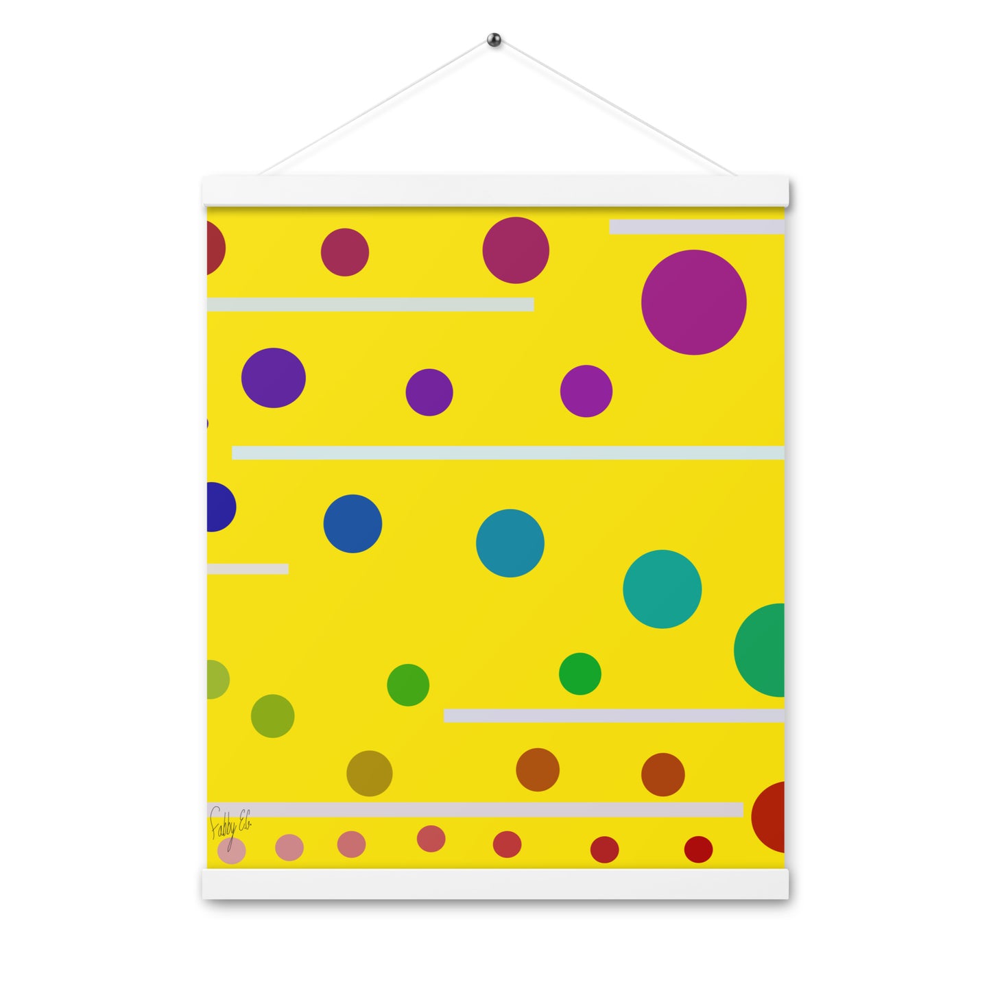 Follow along light yellow Poster with hangers