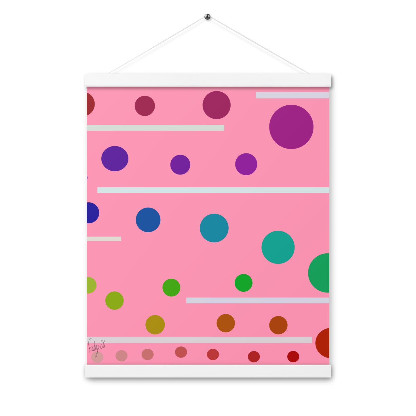 Follow along light red-pink Poster with hangers