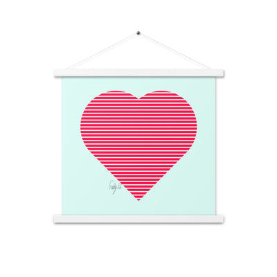 In love (passion heart stripes) Poster with hangers
