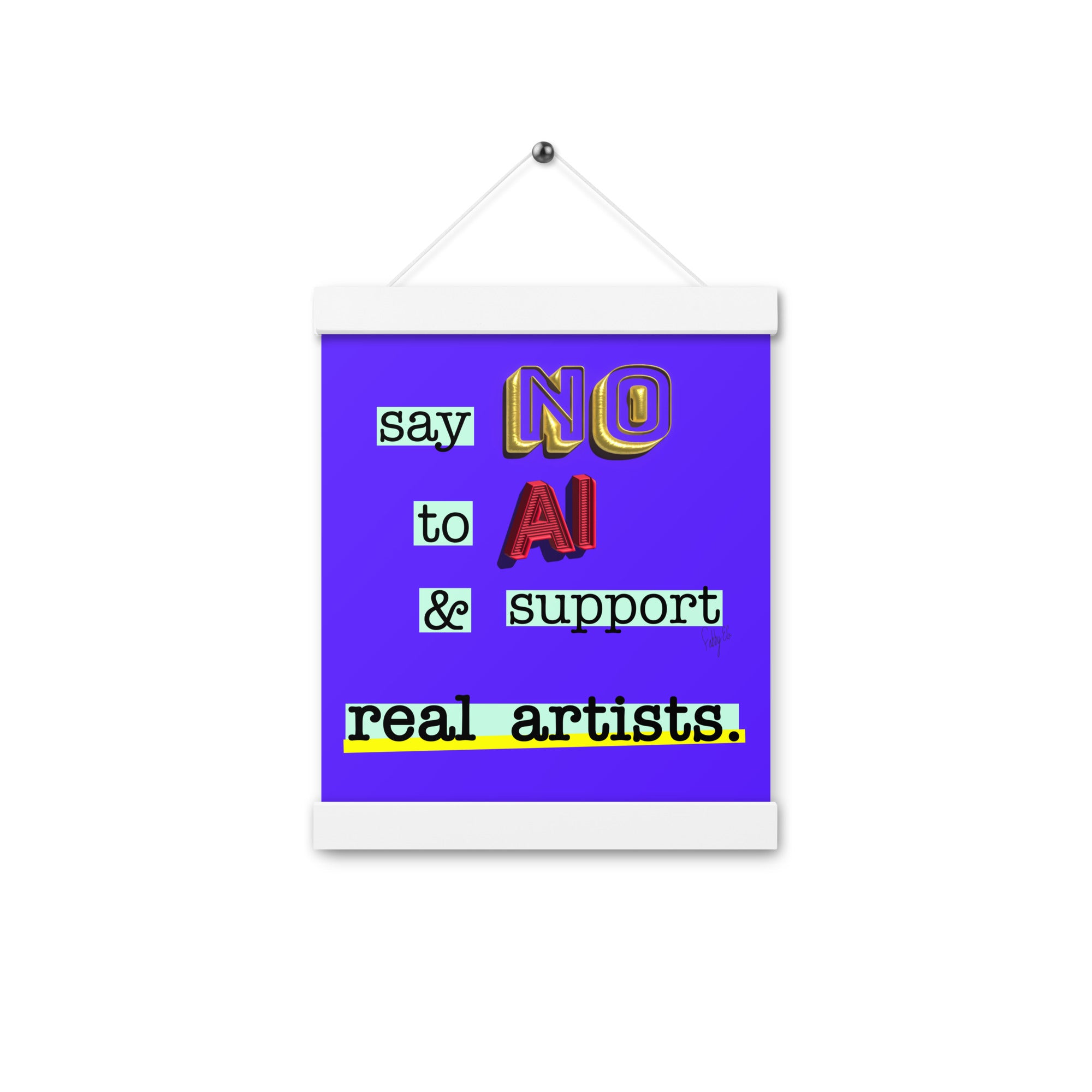 Say no to AI spiral Poster with hangers