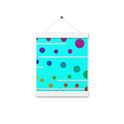 Follow along cyan blue Poster with hangers