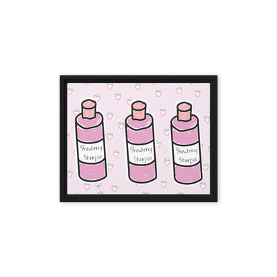 Strawberry shampoo framed canvas