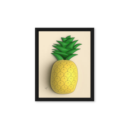 Pineapple 3D framed canvas