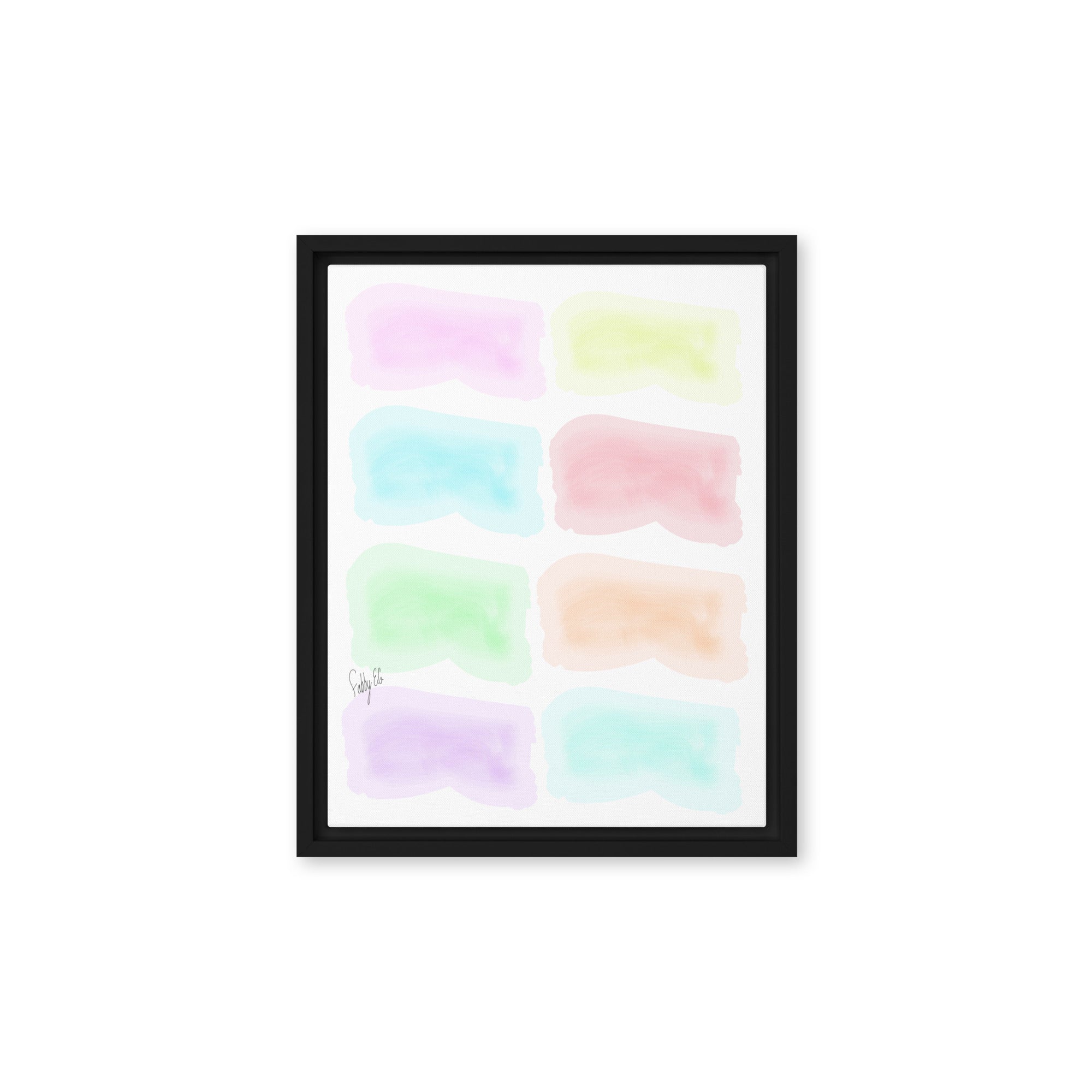 Watercolor stages framed canvas