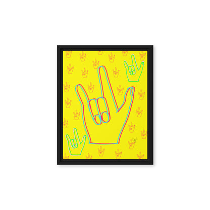 I love you sign language framed canvas