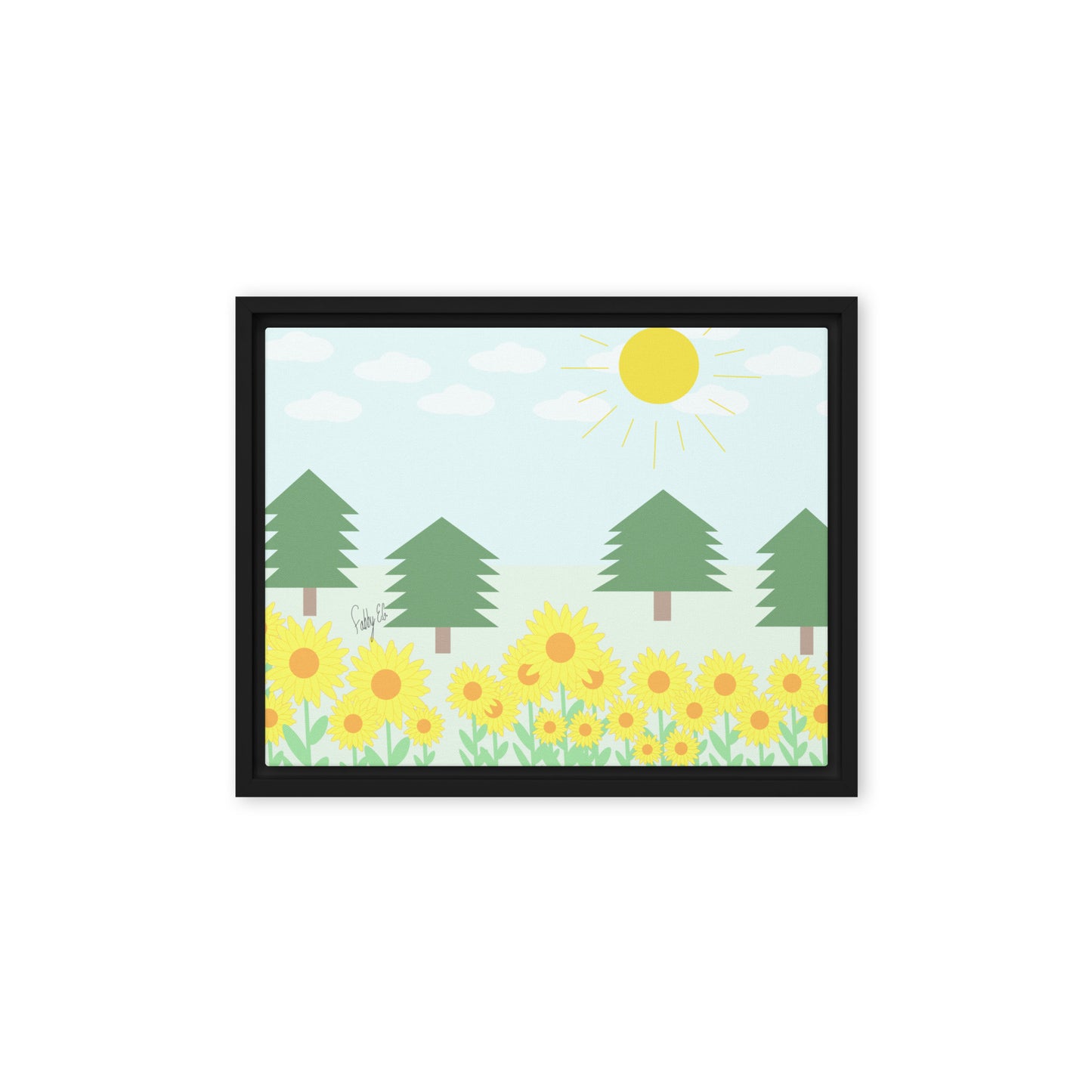 Peace day (horizontal) framed canvas