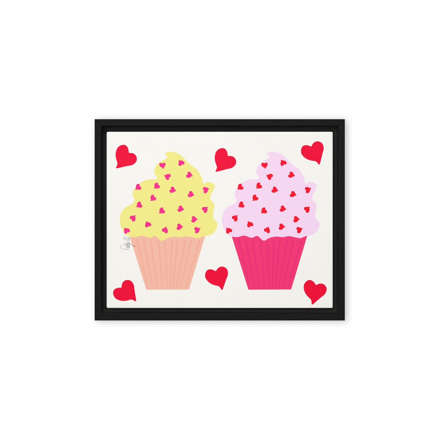 In memory of love cupcakes framed canvas