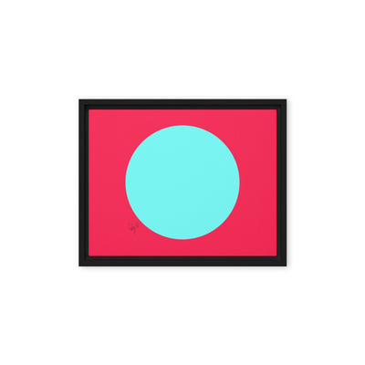 Circling around pink framed canvas