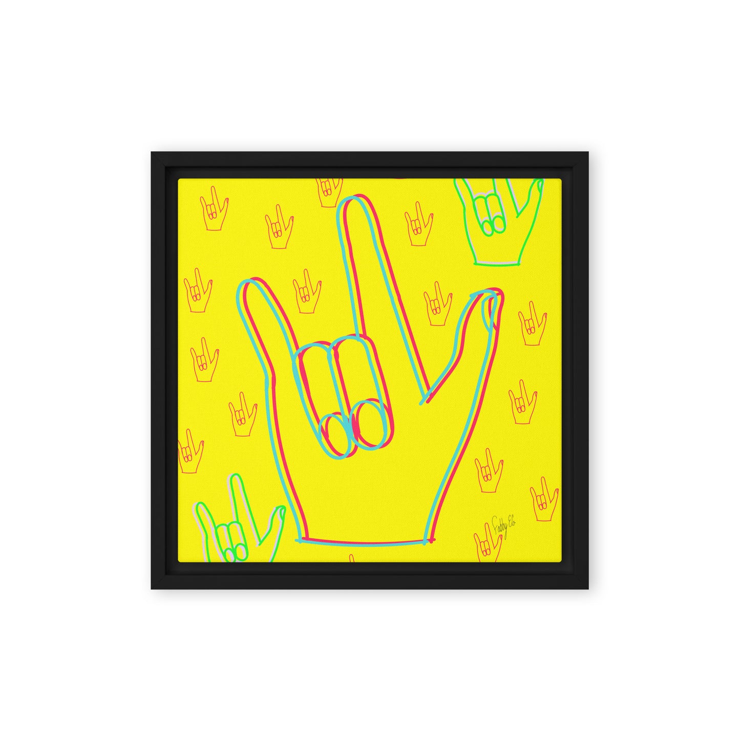 I love you sign language framed canvas