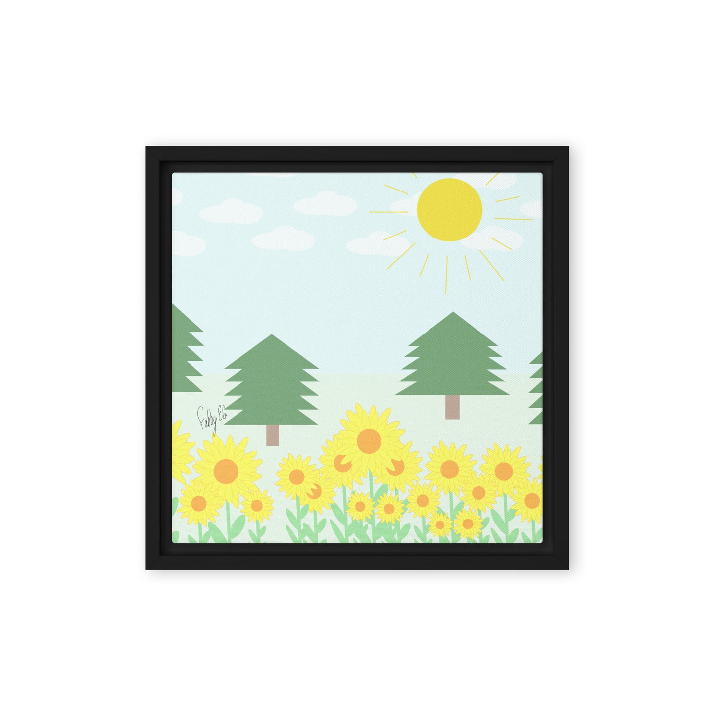 Peace day (horizontal) framed canvas