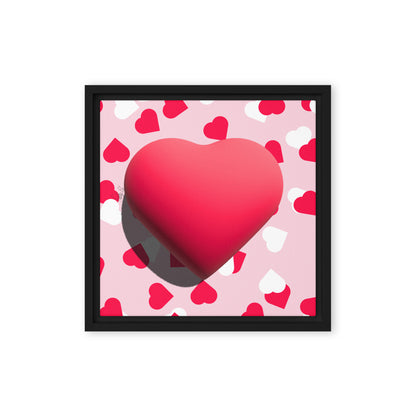 Valentines heart for love framed canvas