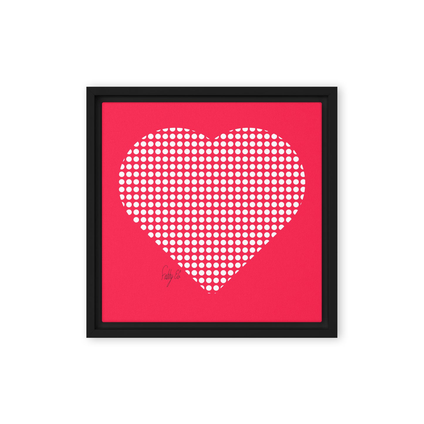 In love (dotted heart) framed canvas