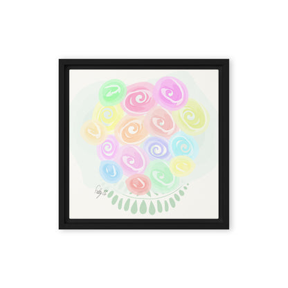 Bouquet of flowers framed canvas