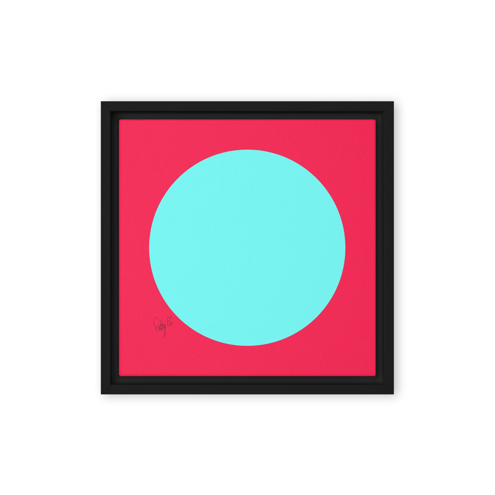 Circling around pink framed canvas