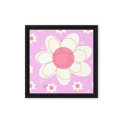 Yellow flower framed canvas