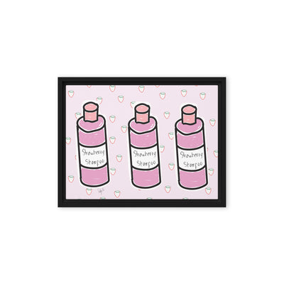 Strawberry shampoo framed canvas