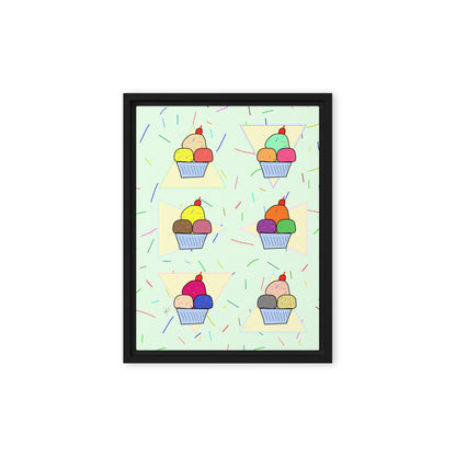 Ice cream time framed canvas