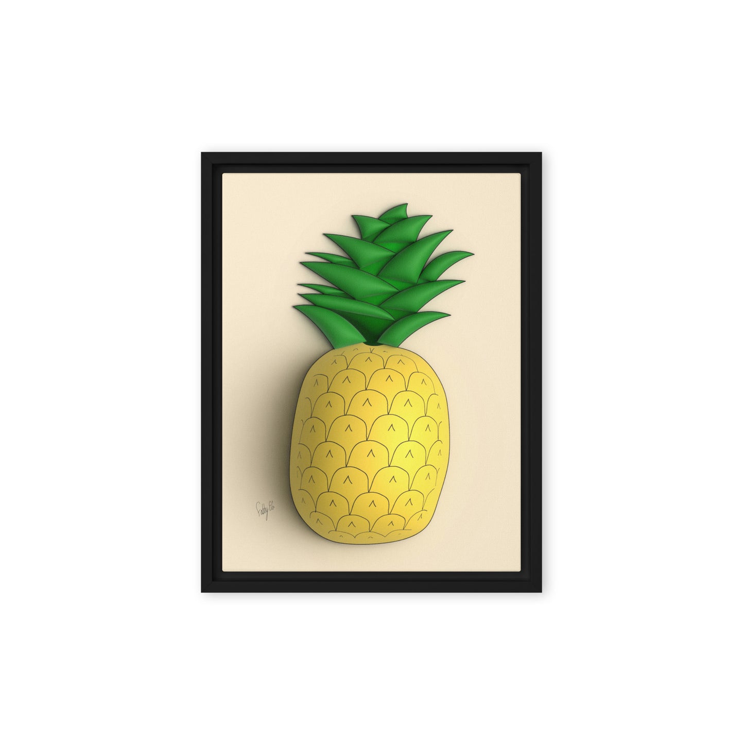 Pineapple 3D framed canvas