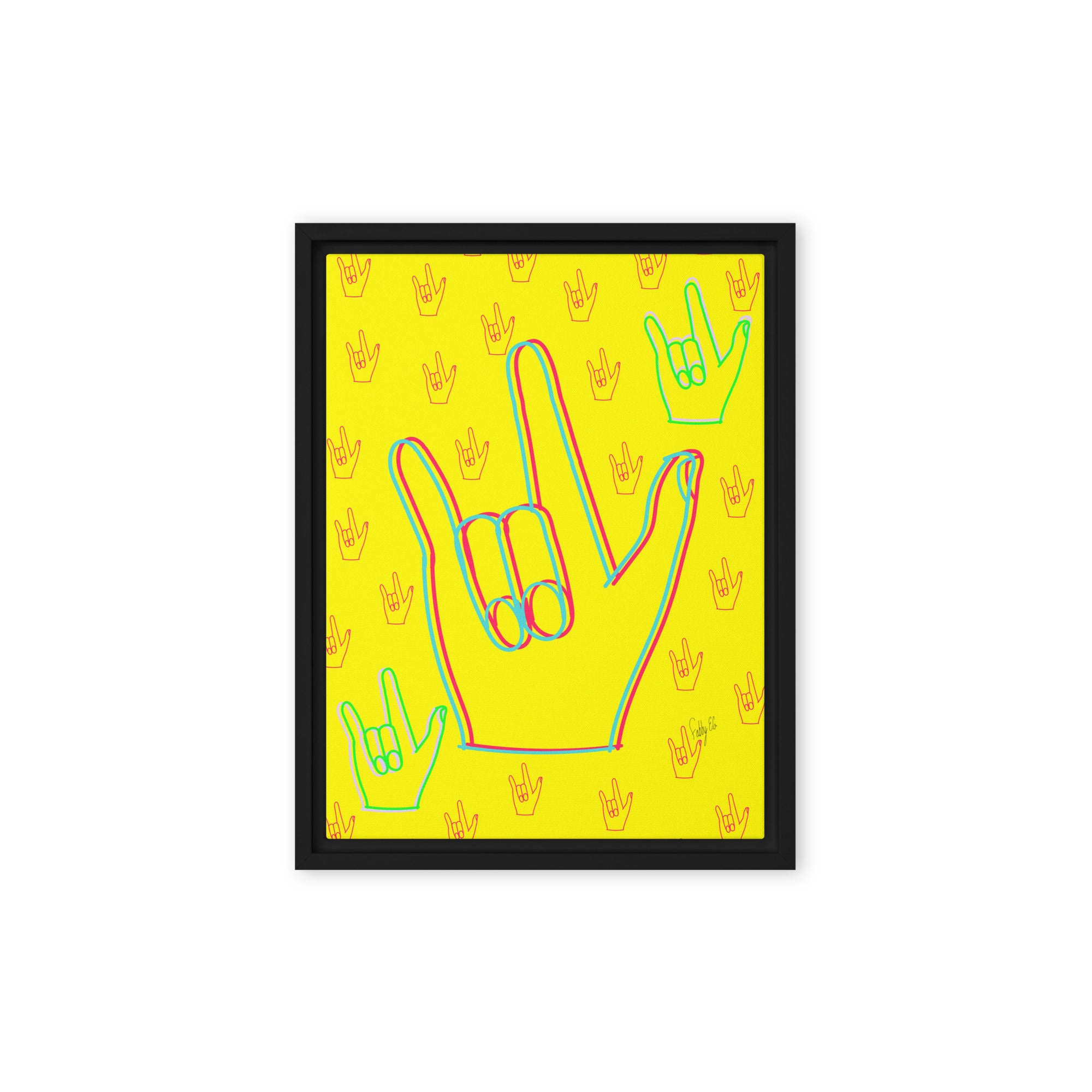 I love you sign language framed canvas