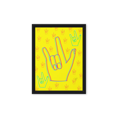 I love you sign language framed canvas