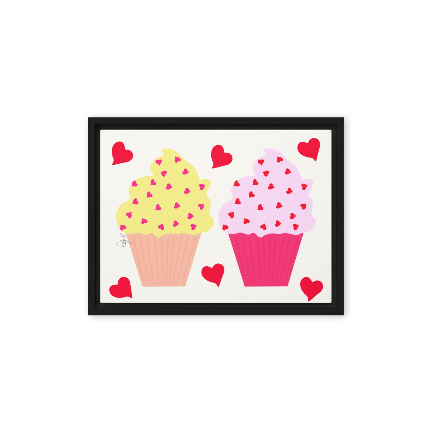 In memory of love cupcakes framed canvas