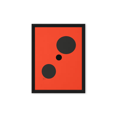 Dots orange framed canvas