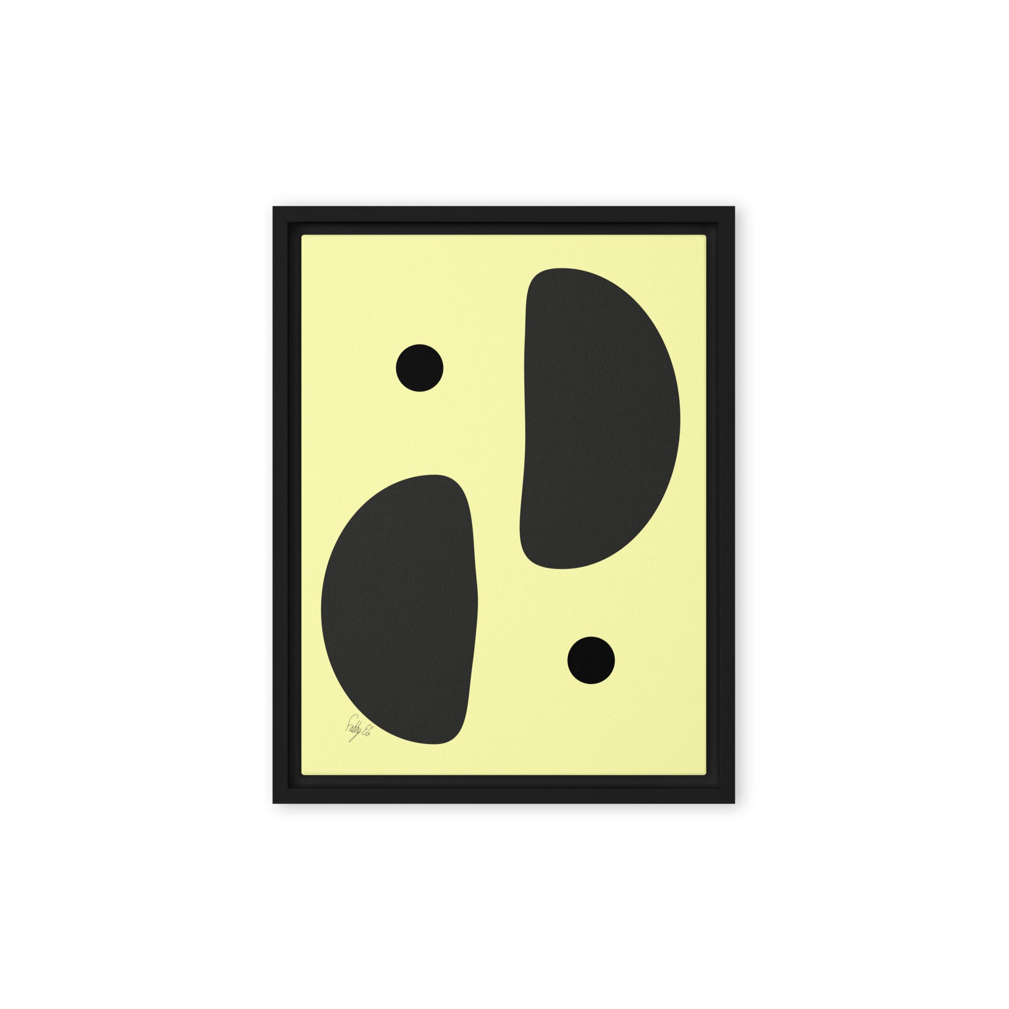 Mirror effect dots yellow warmth framed canvas