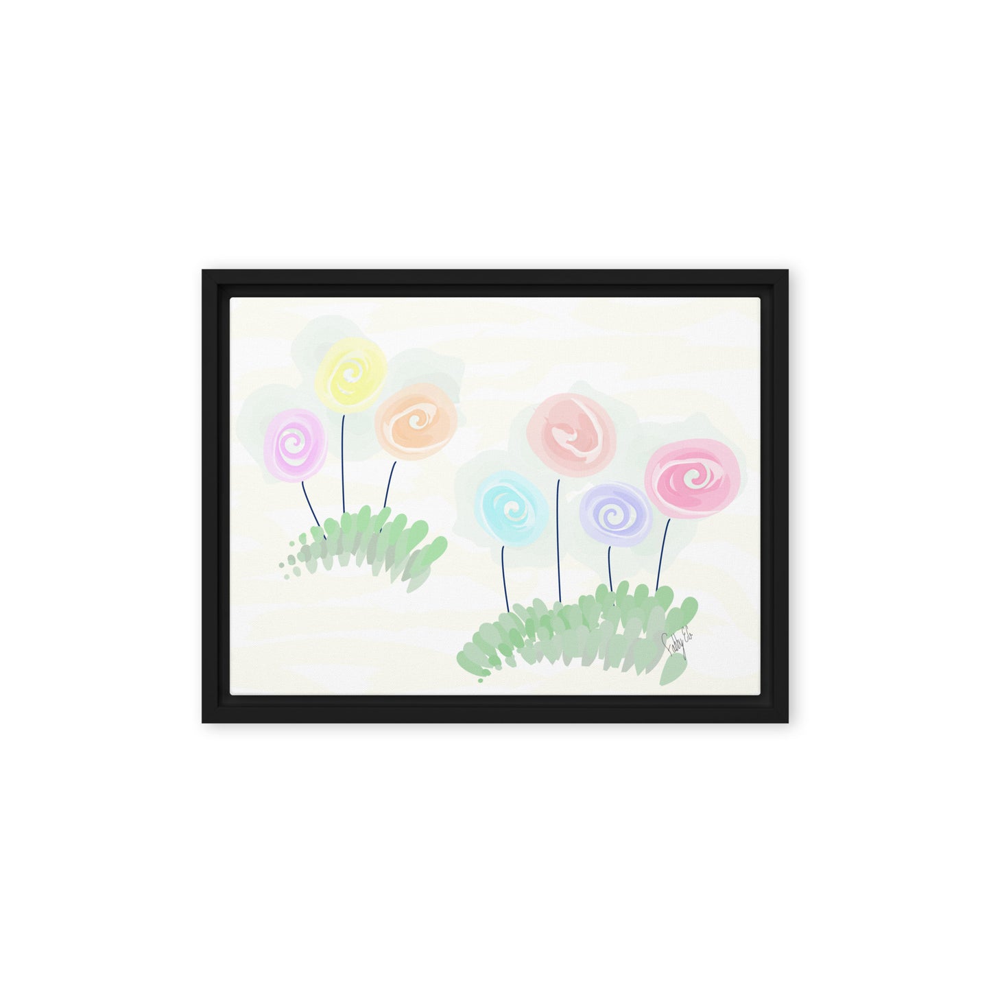 Women’s day flowers framed canvas