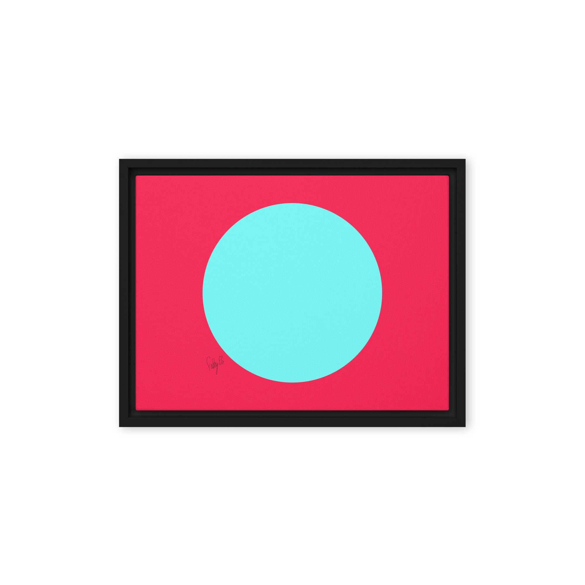 Circling around pink framed canvas