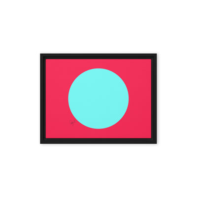 Circling around pink framed canvas