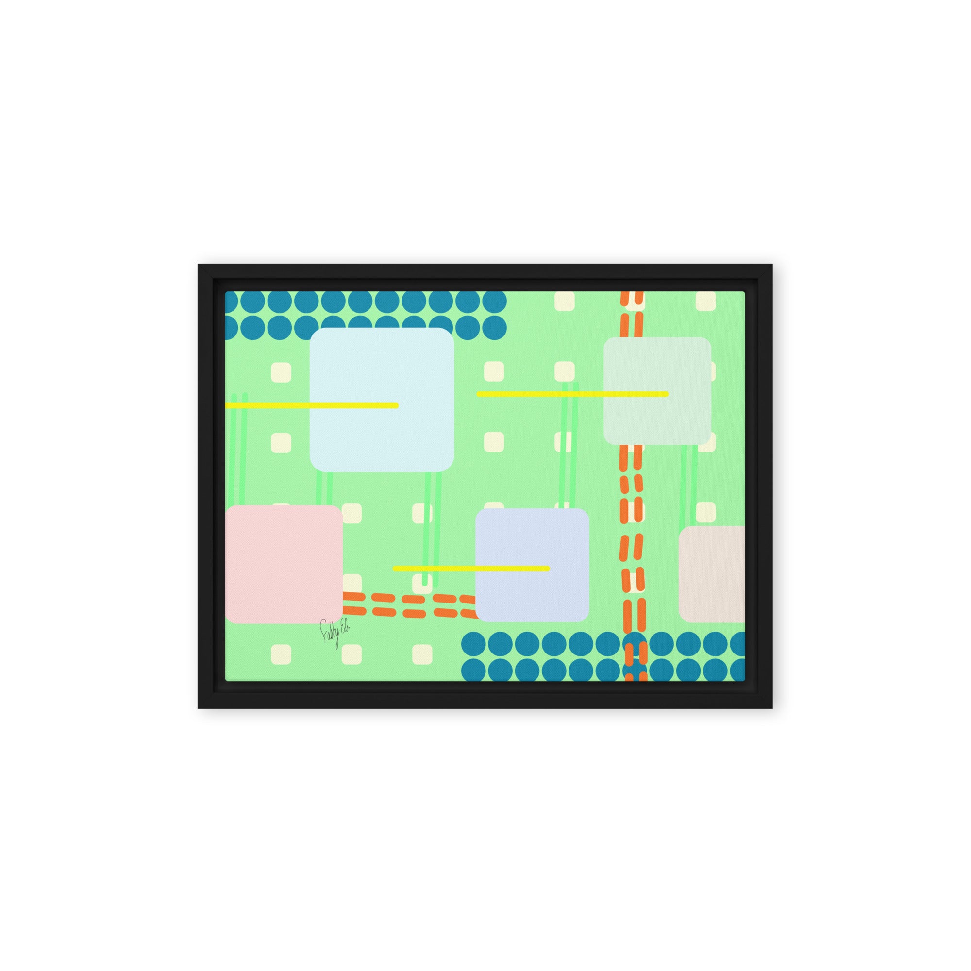 Off grid green framed canvas