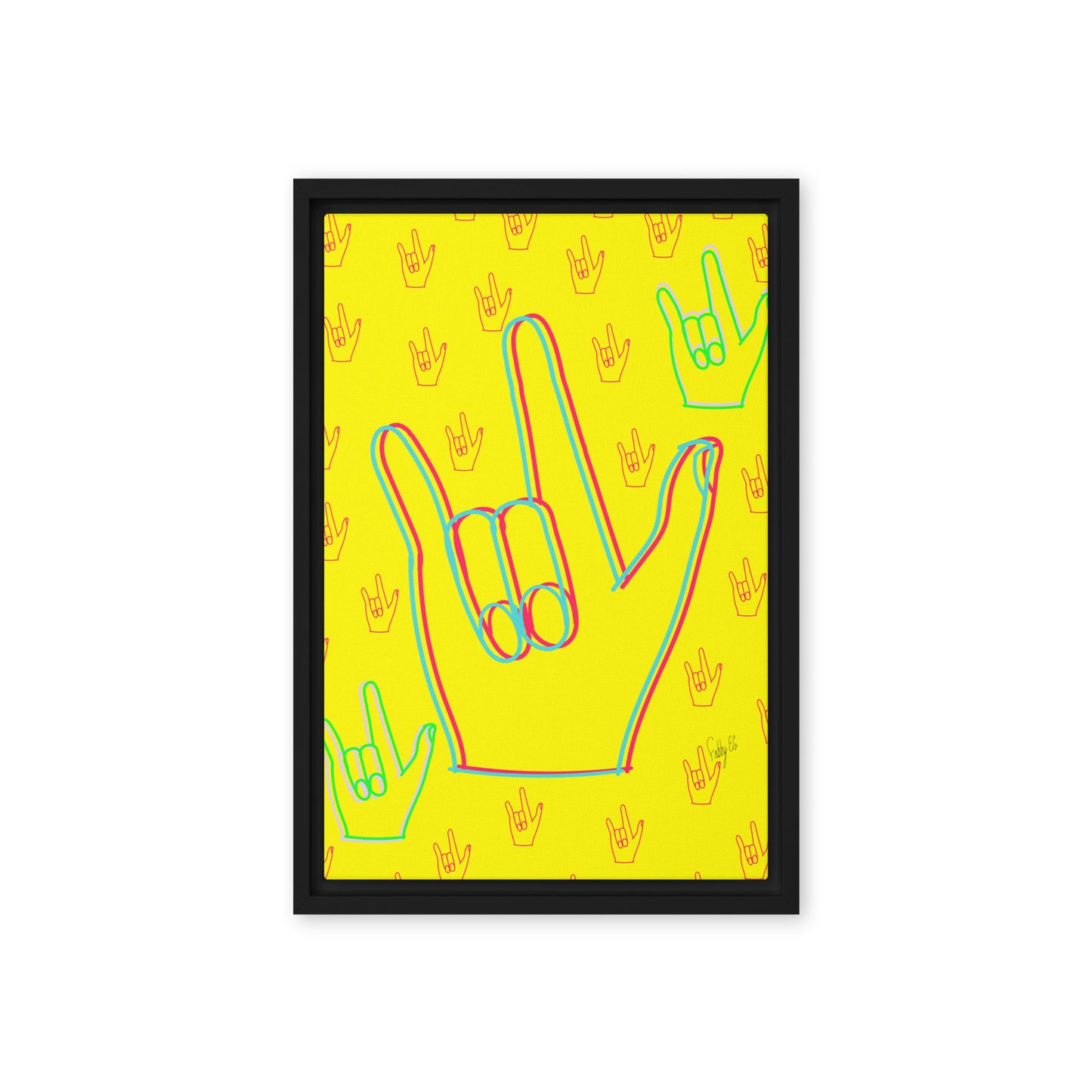 I love you sign language framed canvas