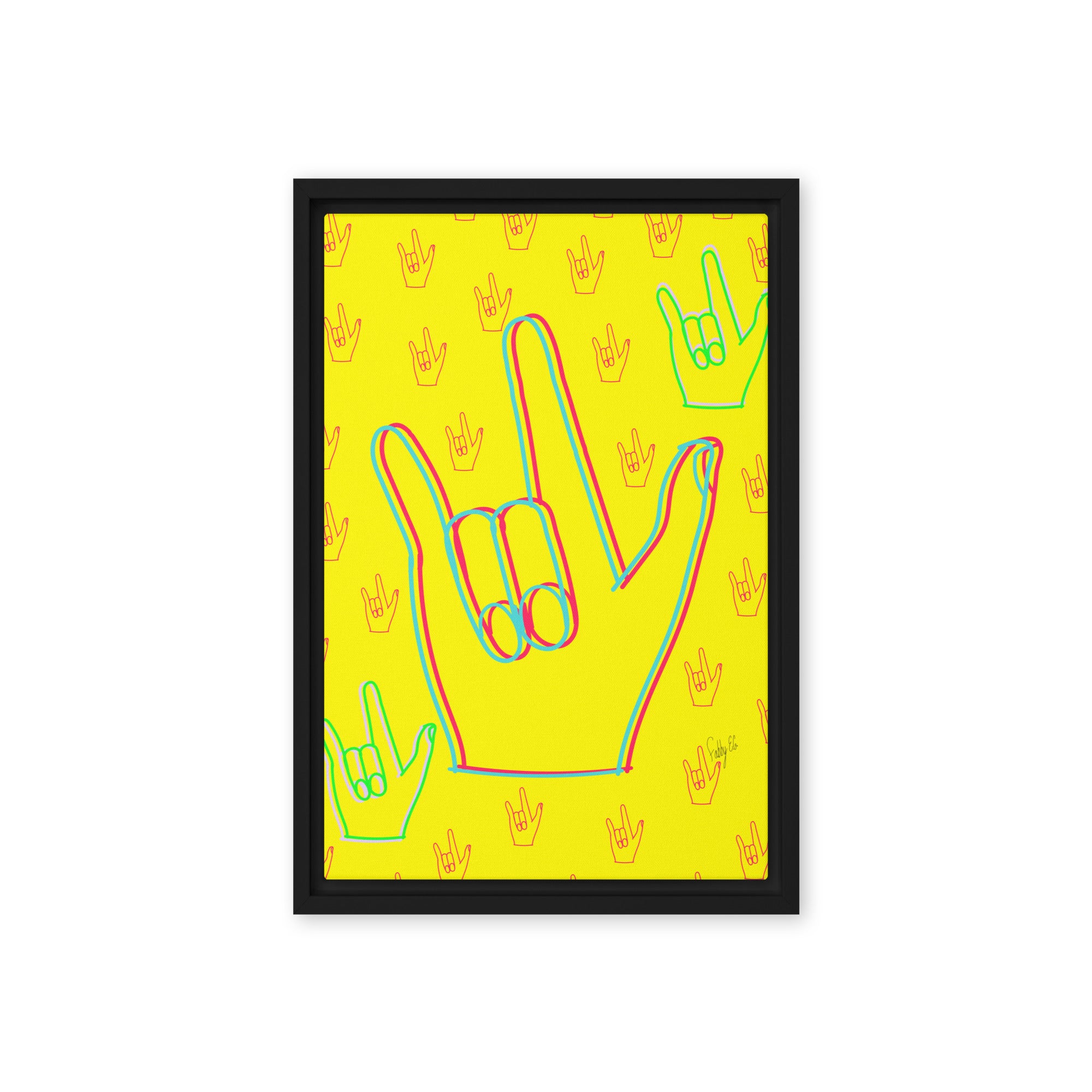 I love you sign language framed canvas