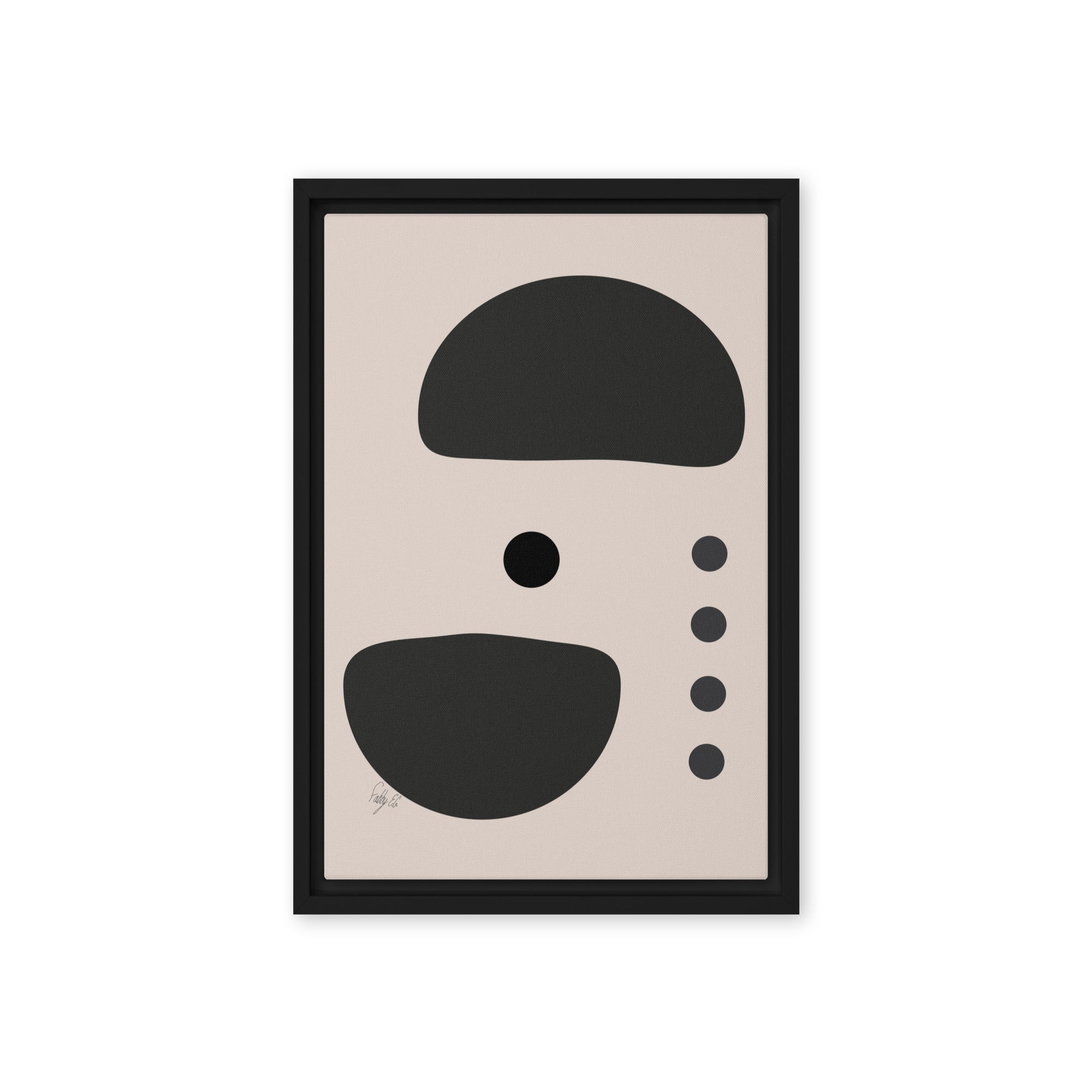 Dots taking sides Light pale framed canvas