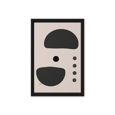 Dots taking sides Light pale framed canvas