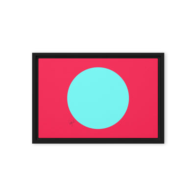 Circling around pink framed canvas