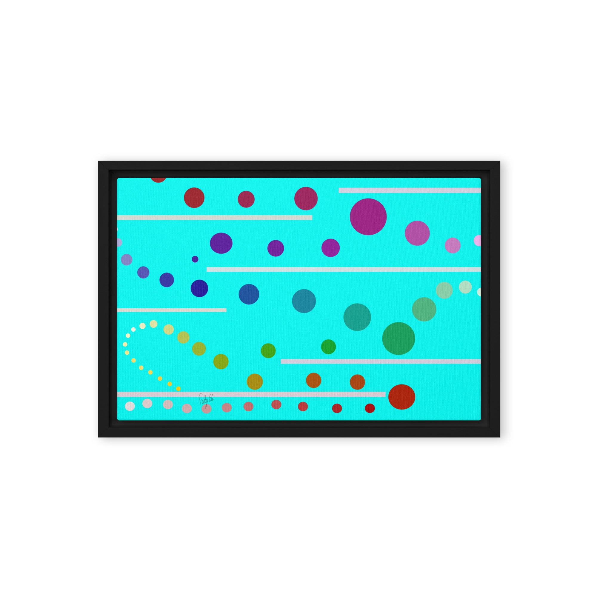 Follow along cyan blue framed canvas