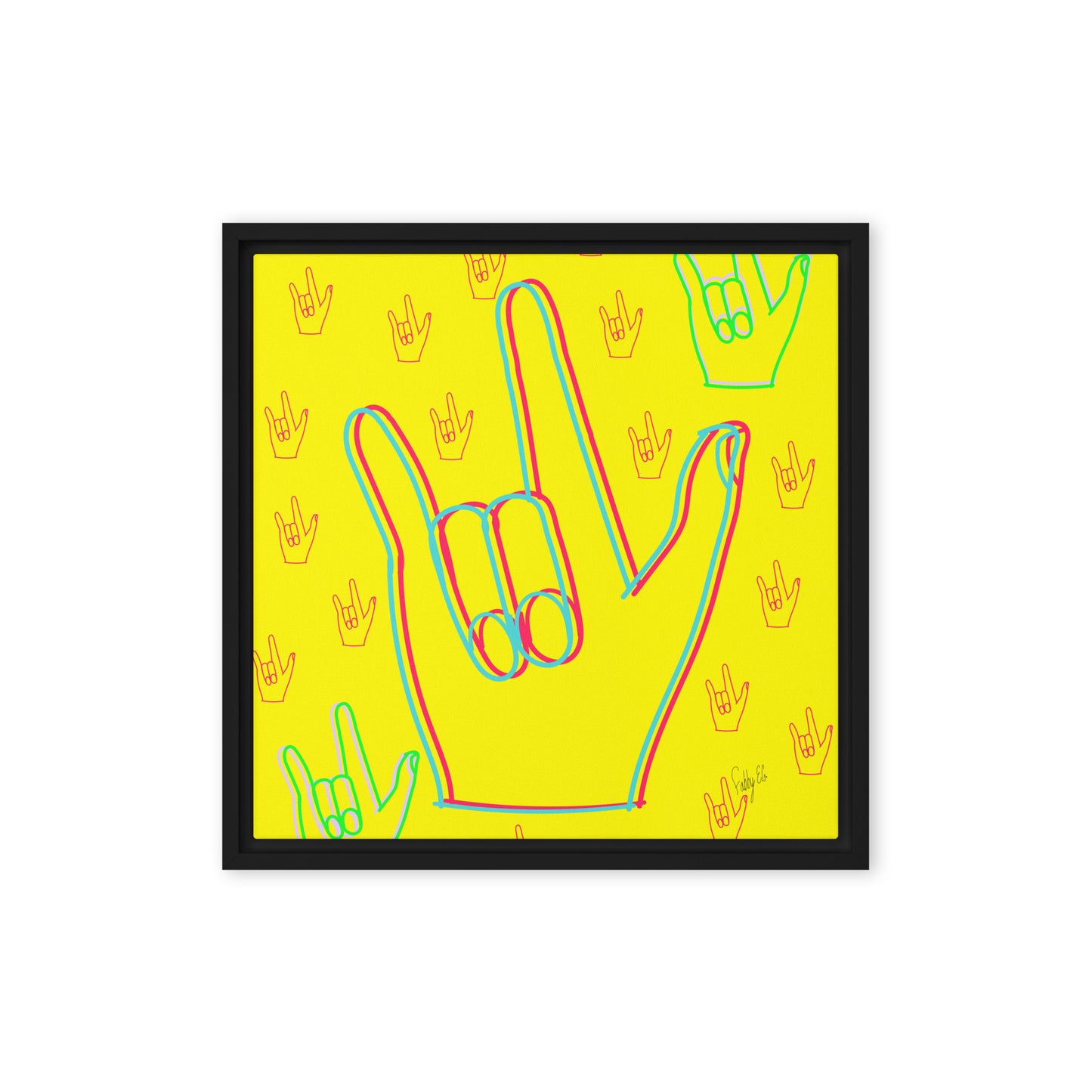 I love you sign language framed canvas