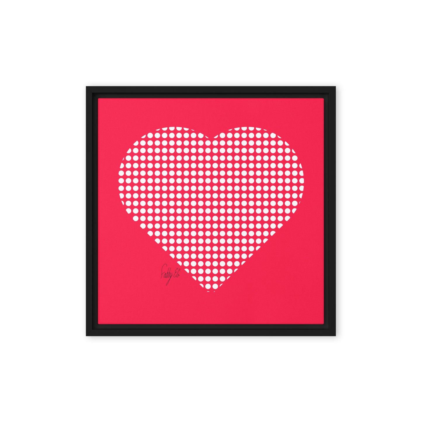 In love (dotted heart) framed canvas