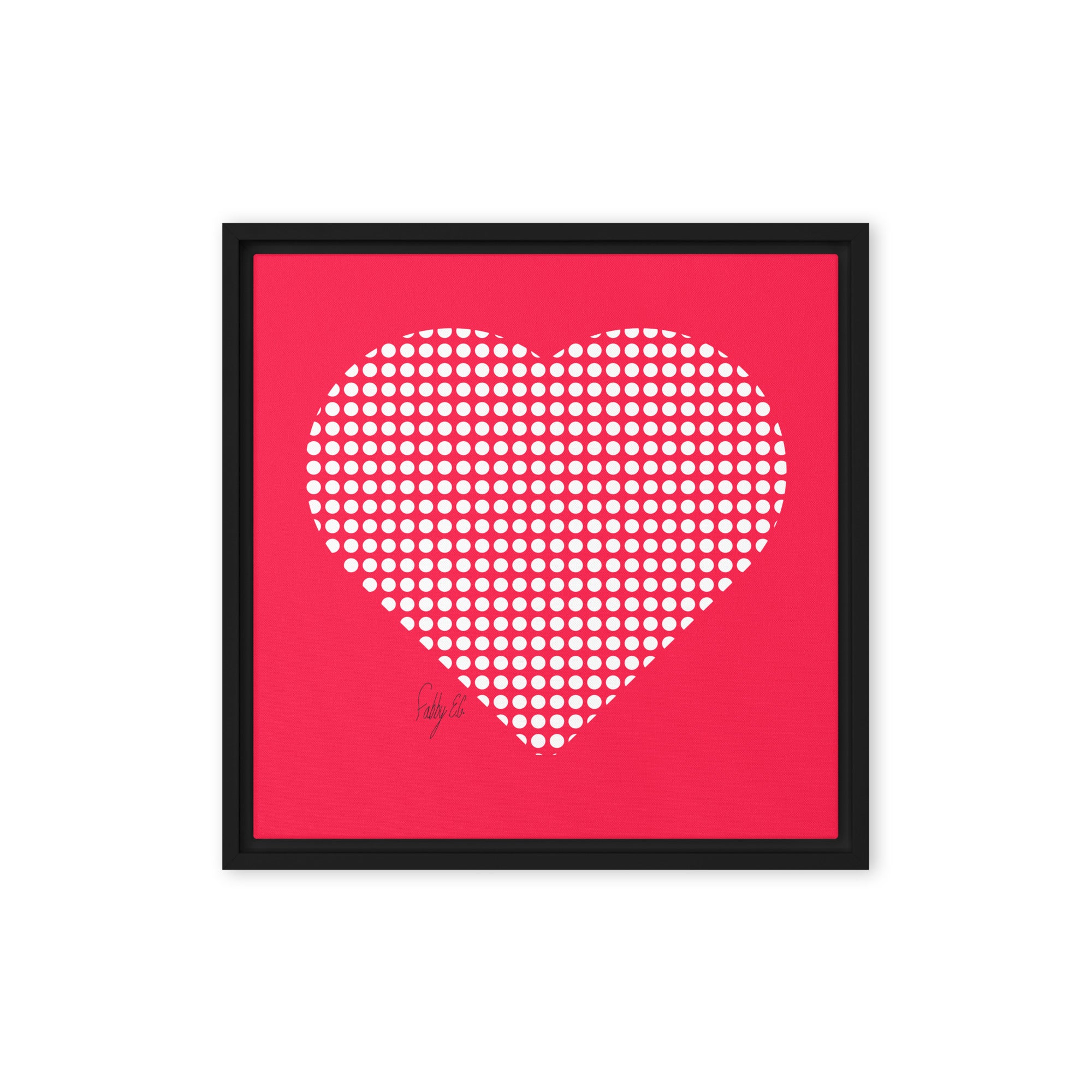 In love (dotted heart) framed canvas