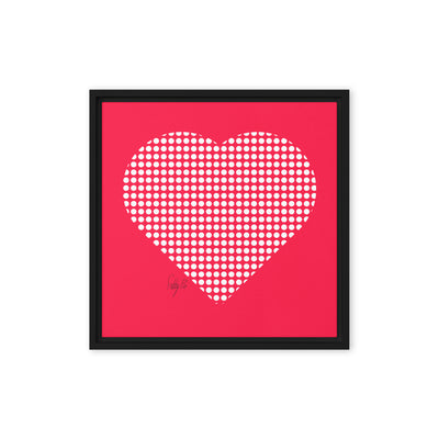 In love (dotted heart) framed canvas