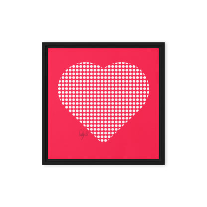 In love (dotted heart) framed canvas